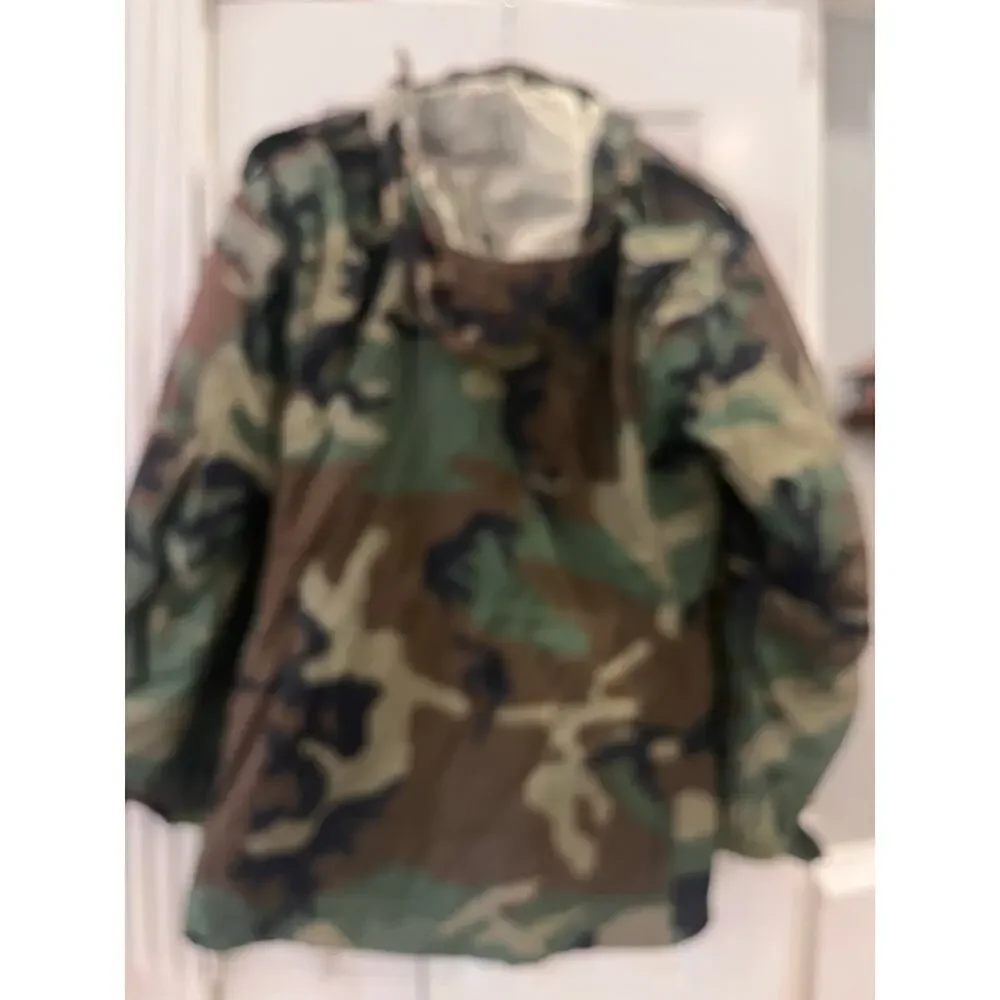 US Military Camo Hooded Jacket Men Medium Hunting Utility Tactical Work Outdoor